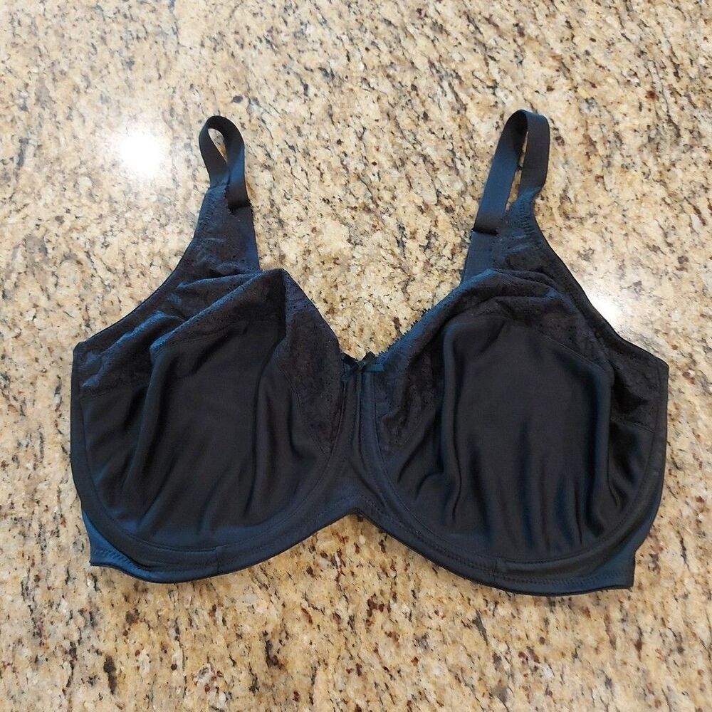 Lilyette Bra 40DDD Black Underwire Unlined 0428 RN# 15763
